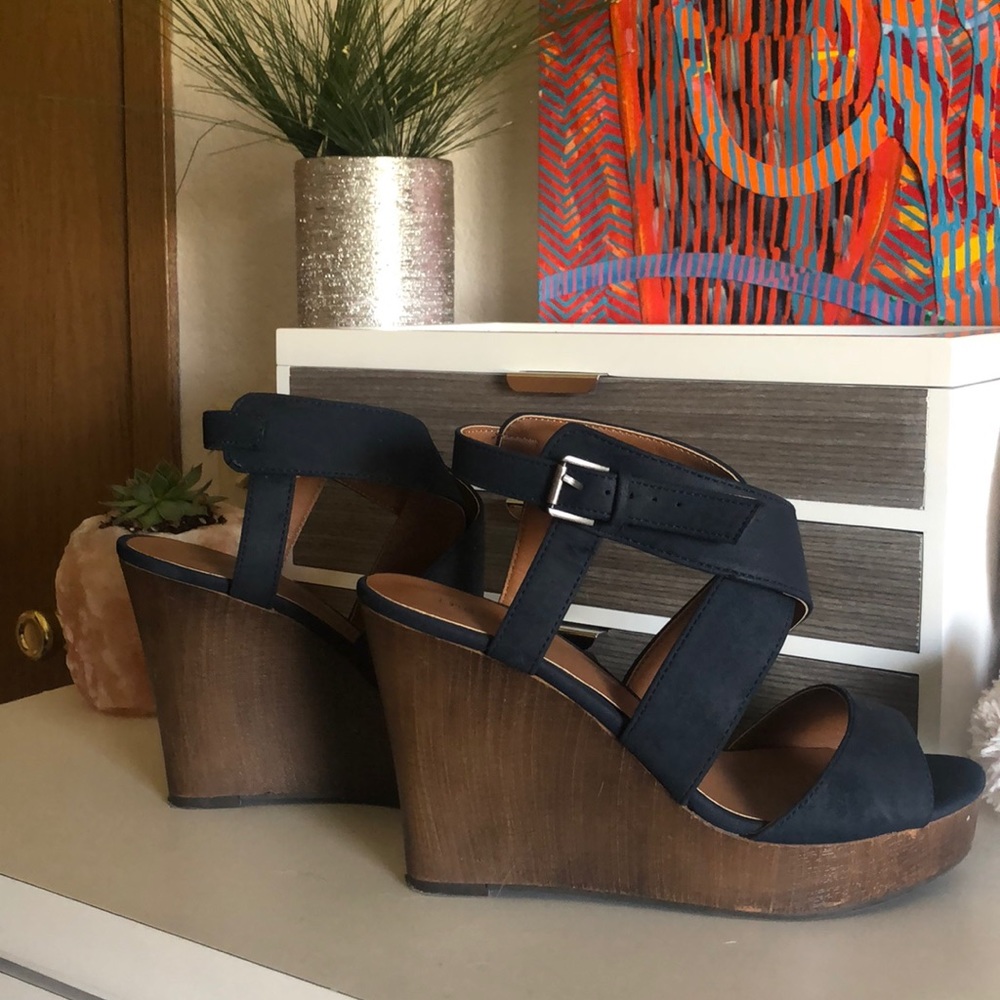 Navy Blue Wedges